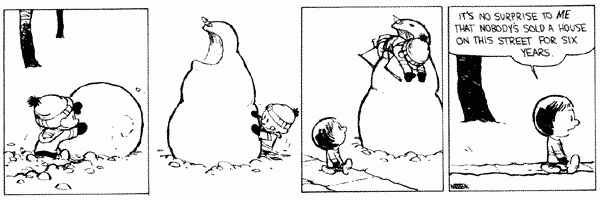 Calvin and Hobbes – snow art.